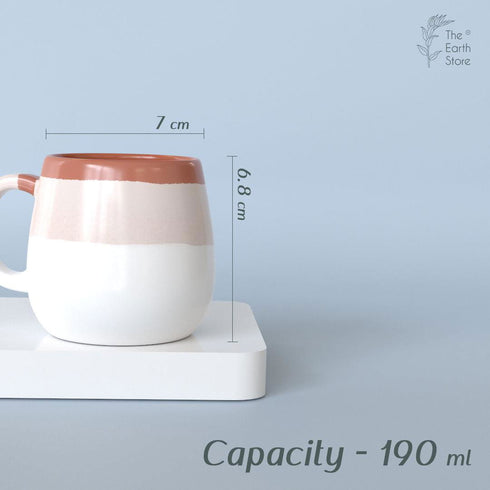 Tritone Brown Brown Ovule Shape Tea Cups Set of 6 - The Earth Store - Cup Sets